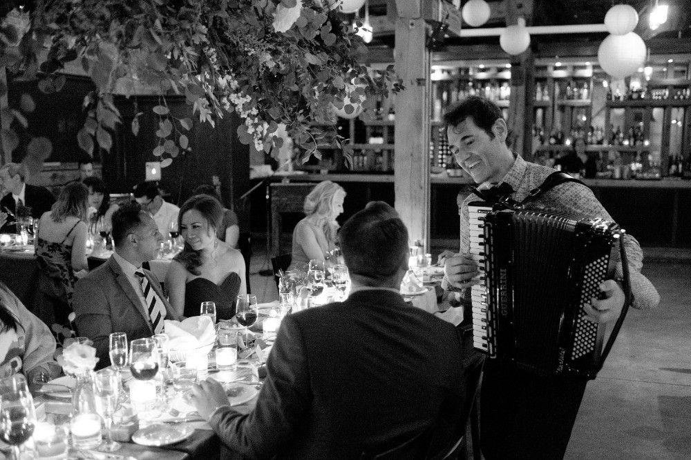 Wedding performance with guests