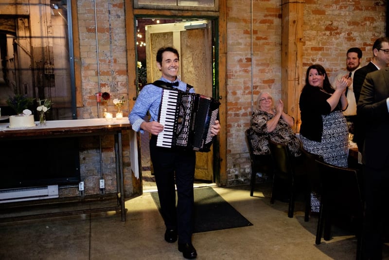 Wedding reception accordion
